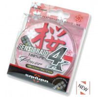  Плетеная леска Sakura 4X SENSIBRAID YELLOW 0,16mm; 150m; Нагрузка: 11кг (24,2lb)