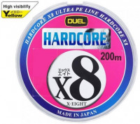 Плетенка PE DUEL HARDCORE X8 размер 0.6 нагрузка 13LB/5.8 кг 200 м H3255-Y Yellow