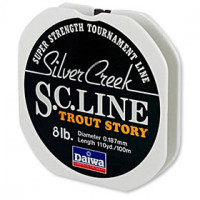 Монолеска DAIWA Silver Creek S.C. LINE TROUT STORY- 5LB-100/0,187 мм,100м, разрыв.нагр.2,5кг, бледно-зелёная