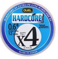 Плетенка PE DUEL HARDCORE X4 размер 1.2 нагрузка 20LB/9 кг 200 м H3248 цветная