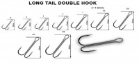 Двойной крючок Crazy Fish Long Tail Double Hook №1/0 3 шт