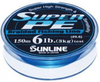 Плетенка PE SUNLINE SUPER PE 150 м размер 0.6 (0.128 мм) нагр. 3 кг/6 Lb голубая BLUE