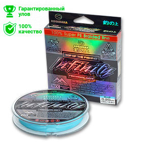 Леска плетен. Kosadaka "INFINITY" 150м, голубая 0,08мм, 4,1кг BINF008Blu_150