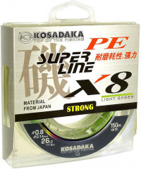 Леска плетеная Kosadaka Super Pe X8 150м 0.08мм (светло-зеленая)