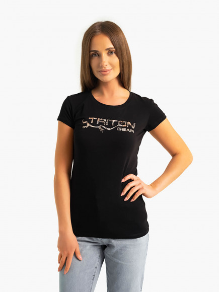 Футболка женская "TRITONGEAR LOGO" (Чёрный)