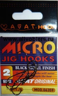 Крючки для микро джига AGAT MICRO JIG HOOKS 06359 8 шт в уп. размер 2 