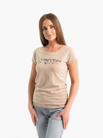Футболка женская "TRITONGEAR LOGO" (Бежевый)