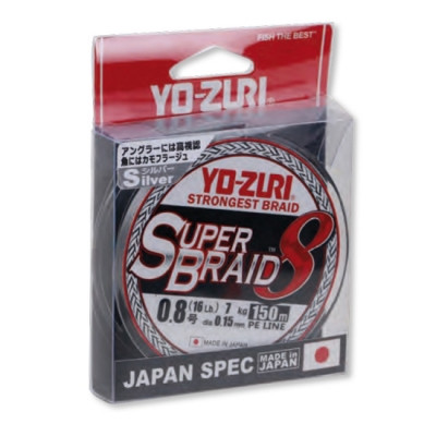 Плетеный шнур YO-Zuri PE SUPERBRAID 8 150m #2.0 16.0Kg (0.24mm)	