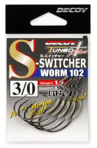 Крючки офсетные огруженные DECOY S-Switcher Worm 102 # 4/0 (4 шт)