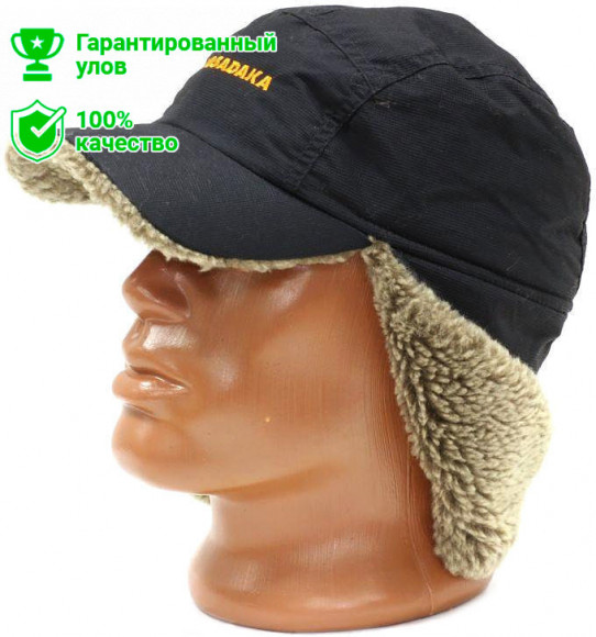 Шапка с козырьком Kosadaka Alaska мембрана черная/мех овчина