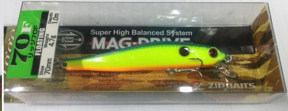 Воблер ZIPBAITS Rigge 70F (70 мм, 4,7 г, заглубление до 1,0 м) 997