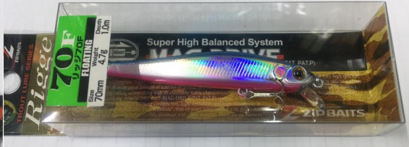 Воблер ZIPBAITS Rigge 70F (70 мм, 4,7 г, заглубление до 1,0 м) 220