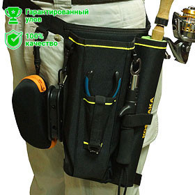 Сумка Kosadaka M10 набедренная со стаканом для спиннинга (черная)