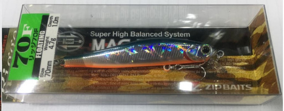 Воблер ZIPBAITS Rigge 70F (70 мм, 4,7 г, заглубление до 1,0 м) 026