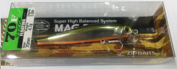 Воблер ZIPBAITS Rigge 70F (70 мм, 4,7 г, заглубление до 1,0 м) 600