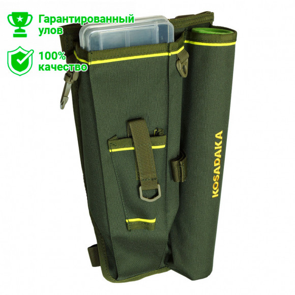 Сумка Kosadaka M10 набедренная со стаканом для спиннинга (зеленая)