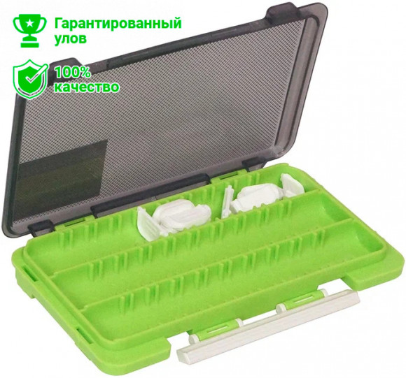Коробка Kosadaka TB-S63A-GRN 3 продольн.секции + доп. вставки, зелёная