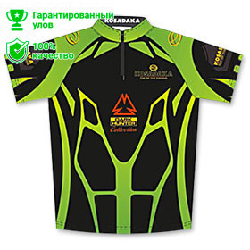 Футболка Kosadaka с коротким рукавом черно-зеленая Sunblock р. L