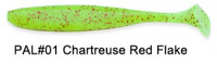 Keitech Easy Shiner 4" PAL #01 Chartreuse Red Flake