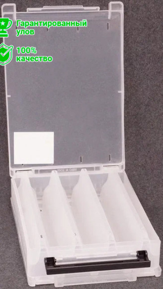 Коробка Kosadaka TB-S61B-CL для воблеров двухстор., продольн.секц., прозрачная