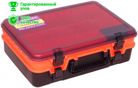 Чемодан Kosadaka TB-S46-R для приманок и снастей, двухъярусный, регулируемый, красный
