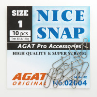 Застежки Agat Nice Shap AG-2004, #0 Size 0: 26 lb, 12 kg