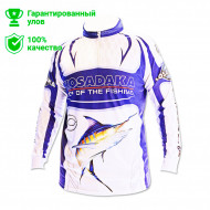 Футболка Kosadaka с длинным рукавом Sunblock бело-синяя р. S