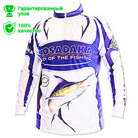 Футболка Kosadaka с длинным рукавом Sunblock бело-синяя р. XXL
