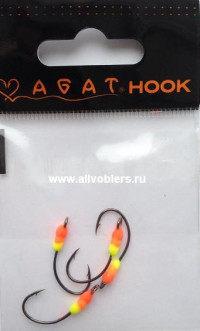 Крючки с эпоксидной каплей AGAT TROUT & PERCH ICE HOOK #2 (4 шт в уп) Red/Orange/Yellow