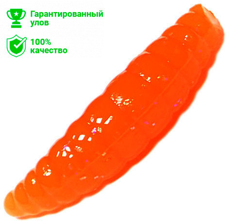 Силиконовая приманка Kosadaka Maggot 40 (4см) запах креветки OR (банка - 8шт)