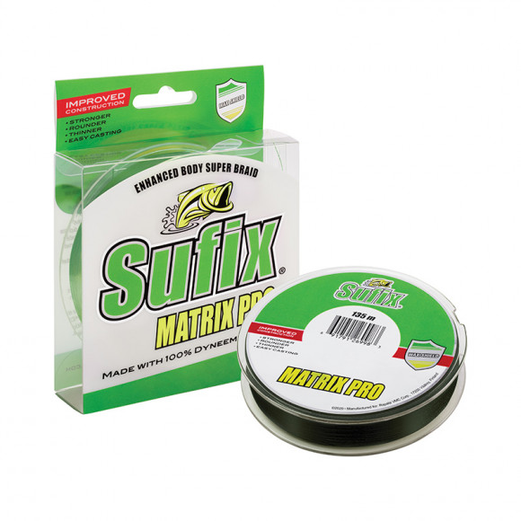 Леска плетеная SUFIX Matrix Pro зеленая 135 м 0.25 мм 22,5 кг