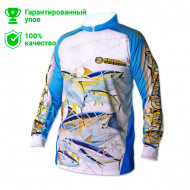 Футболка Kosadaka с длинным рукавом Sunblock бело-голубая р. S