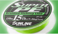 Плетенка SUNLINE NEW SUPER PE 150 м 3 (0.28 мм) нагр. 13.6 кг/30 Lb L.GRN светло-зеленая