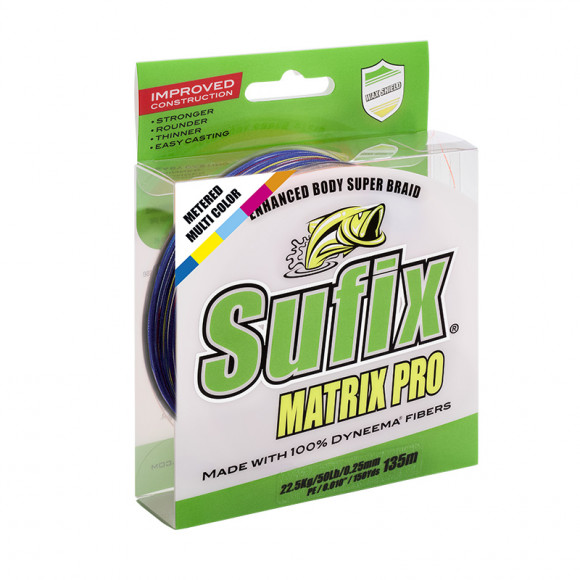 Леска плетеная SUFIX Matrix Pro разноцвет. 250 м 0.30 мм 27 кг