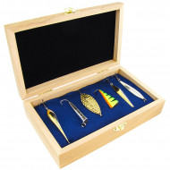 Набор блесен №5 для ловли судака со льда с коробкой (6шт.) RB