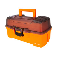 Ящик PLANO 6221 с 2 ур. системой хранения приманок и 2 боковыми отсеками на крышке ярко-оранж