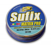 Плетеная леска Sufix Matrix Pro x6 MultiColor 100м 0.14мм 8,4 кг