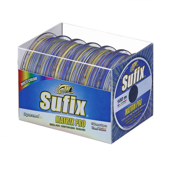 Леска плетеная SUFIX Matrix Pro x6 разноцвет. 100 м 0.12 мм 8,1 кг