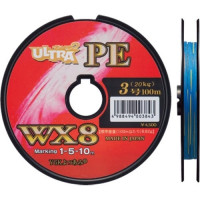 Шнур РЕ YGK ULTRA DYNEEMA WX8 100м размер 4 Цветная 26кг.