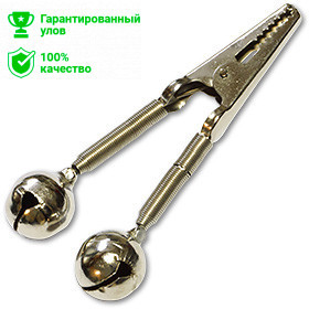 Бубенчик Kosadaka FBLS-07 двойной, прищепка крокодил, металл Бубенчик Kosadaka FBLS-07 двойной, прищепка крокодил, металл