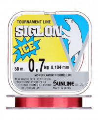 Монолеска SUNLINE Siglon ICE FISHING 50M красная #0.8/0.128мм 2кг