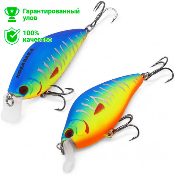 Воблер Kosadaka 3D Flat Crank 55F, 7.5г, 0.1-0.6м, цв.REV