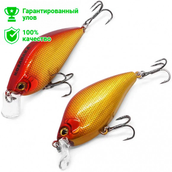 Воблер Kosadaka 3D Flat Crank 55F, 7.5г, 0.1-0.6м, цв.RCH