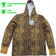 Футболка Kosadaka Ice Silk Sunblock Sand Snake с длинным рукавом, с капюшоном (UV защита) р.2XL