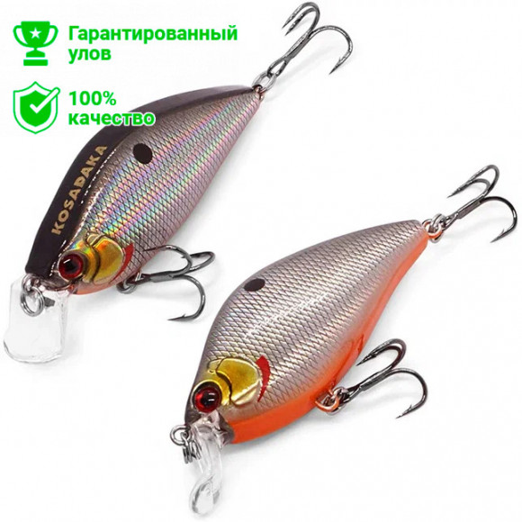 Воблер Kosadaka 3D Flat Crank 55F, 7.5г, 0.1-0.6м, цв.GT Воблер Kosadaka 3D Flat Crank 55F, 7.5г, 0.1-0.6м, цв.GT