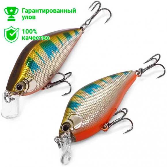 Воблер Kosadaka 3D Flat Crank 55F, 7.5г, 0.1-0.6м, цв.GBR