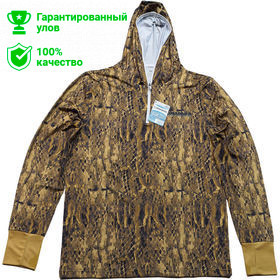 Футболка Kosadaka Ice Silk Sunblock Sand Snake с длинным рукавом, с капюшоном (UV защита) р.XL