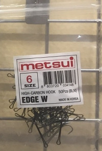 Двойные крючки metsui EDGE W цвет bln, размер № 6, в уп. 50 шт.