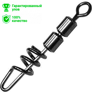 Застежка спиральная с двойным высокоскор. вертлюгом №2 43kg (2шт.) Kosadaka