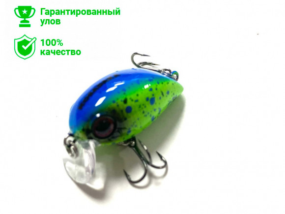 Воблер Kosadaka Hickory SSR 34F плав., 34мм, 3.7г, 0-0.2м, цв.BKK